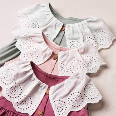 Pastel Lace Collar Baby Dress Set
