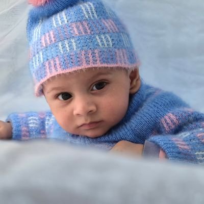Blue Knit Baby Sweater Set