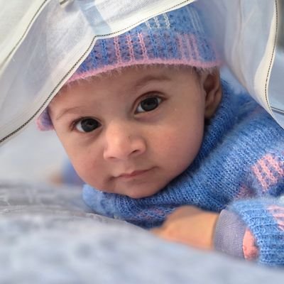 Blue Knitted Baby Sweater