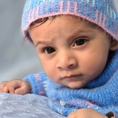 Blue Winter Knit Baby Set